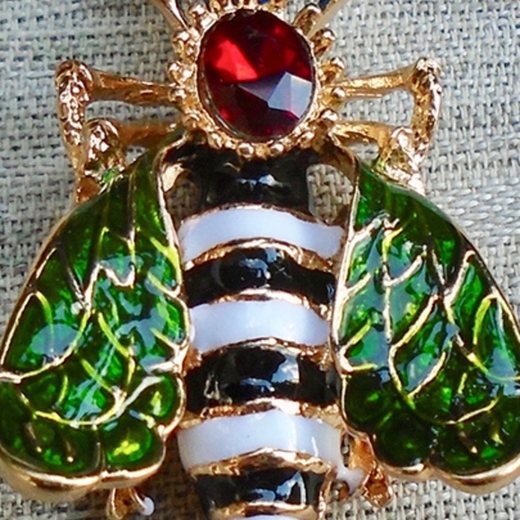 Crystal Enamel Bee Pendant Long Necklace Multicolor- Betsey Johnson - Picture 4 of 6